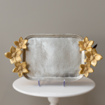 سفرة تقديم معدن هندي - اوركيد ذهبي