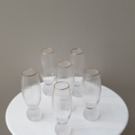 طقم 6 كاسات زجاجية بحافة ذهبية