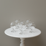 طقم 6 كاسات زجاجية بحافة فضية