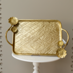 سفرة تقديم شمس نحاسي لامع - حجم كبير