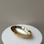 مترد بيضاوي للتقديم عنبر - ذهبي حجم صغير