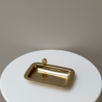 صحن تقديم مستطيل عنبر - ذهبي - حجم صغير