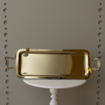 سفرة تقديم مستطيلة - ذهبي