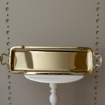 سفرة تقديم مستطيلة - ذهبي