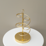 حاملة فناجين بتصميم حلزوني - ذهبي