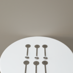 طقم 6 ملاعق - اللون فضي