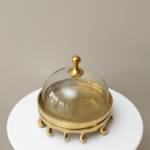 ستاند تقديم ذهبي بغطاء زجاجي - حجم صغير