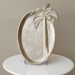 مترد معدن هندي بنقش نخيل - فضي - حجم كبير