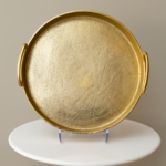 سفرة من المعدن الهندي ذهبي - حجم كبير