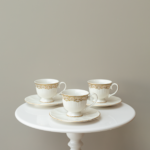 طقم 6 فناجين قهوة - نقش ذهبي