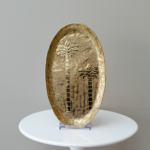 مترد تقديم نقش نخلة - حجم متوسط - ذهبي