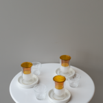 طقم 6 شاي 6 قهوة دبل قلاس - اللون اورنج