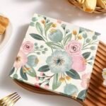 مناديل 20 قطعة بنمط زهور متعدد الالوان - 30*30سم