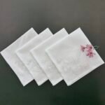 مفرش مطرزة بوليستر ابيض - 40*40سم