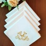 مفرش مطرزة بوليستر ذهبي - 40*40سم