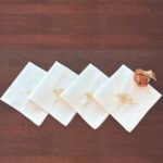 مفرش مطرزة بوليستر ذهبي - 40*40