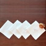 مفرش مطرزة بوليستر  ابيض - 40*40