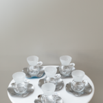 طقم 6 شاي - مقبض وردة