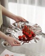 صحن فاكهة من الفولاذ المقاوم للصداء - فضي كبير