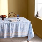 مفرش طاولة من قماش بولي قطن Wanzele - أزرق - 160 × 200 سم