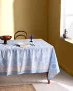 مفرش طاولة من قماش بولي قطن Wanzele - أزرق - 160 × 200 سم