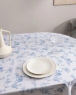 ⁦️ مفرش طاولة قطني Aurel – لون أزرق – مقاس 250×160 سم⁩ - الصورة ⁦2⁩