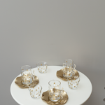 طقم 6 شاي 6 قهوة - نقش نجوم ذهبية