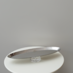 ستاند حلويات فضي قاعدة شفافة - حجم كبير