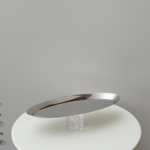 ستاند حلويات فضي قاعدة شفافة - حجم متوسط