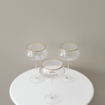 طقم 6 كاسات زجاج حافة ذهبية