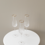 طقم 6 كاسات زجاج طويلة حافة ذهبية