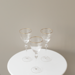 طقم 6 كاسات زجاج حافة ذهبية