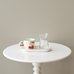 فنجان وكاس ماء مع صحن - كرز
