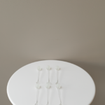 ملاعق زجاج بلوري لون ابيض