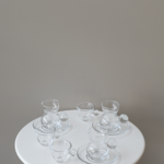 طقم 6 شاي 6 قهوة مسكة شفافية