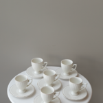 طقم فناجين قهوة - ابيض خط ذهبي