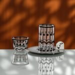 طقم شاي وقهوة 12 قطعة - فضي مطفي وأسود