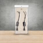 طقم تاقات شاي وقهوة لون الاسود بشرابة