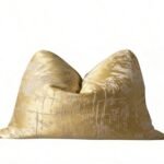 غطاء وسادة بوليستر ملونة بنمط مزخرف اصفر / 50*30