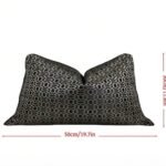 غطاء وسادة ديكورية بنمط هندسي اسود / 50*30