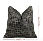 غطاء وسادة ديكورية بنمط هندسي اسود / 45*45