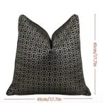 غطاء وسادة ديكورية بنمط هندسي اسود / 45*45