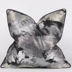 غطاء وسادة الجاكارد أسود ورمادي حديث وبسيط لأريكة / 45*45