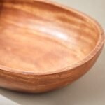⁦وعاء بيضاوي خشبي من أكاسيا- 25x21x6 سم⁩ - الصورة ⁦2⁩