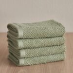 طقم مناشف صغيرة من القطن التركي 420 جرام لكل متر مربع 4 قطع بتصميم بوبكورن - إستيلا - 30x30 سم