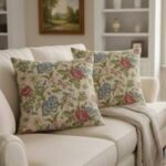 غطاء وسادة زخرفي بطراز بوهيمي عتيق مزخرف بالزهور - 45*45
