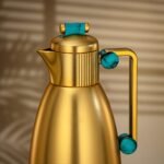 ⁦طقم ترامس 0.7 لتر و1 لتر ذهبي غير لامع وأخضر تيفاني⁩ - الصورة ⁦2⁩