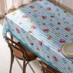 مفرش طاولة موروز من قماش بولي قطن - ملون - مقاس 150 × 200 cm