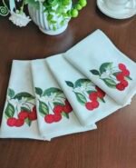 ⁦1 قطعة صغيرة للطاولة نقش كرز - 40*40 cm⁩ - الصورة ⁦2⁩