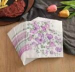 ⁦20 قطعة مناديل ورقية ازهار بنفسجية⁩ - الصورة ⁦2⁩